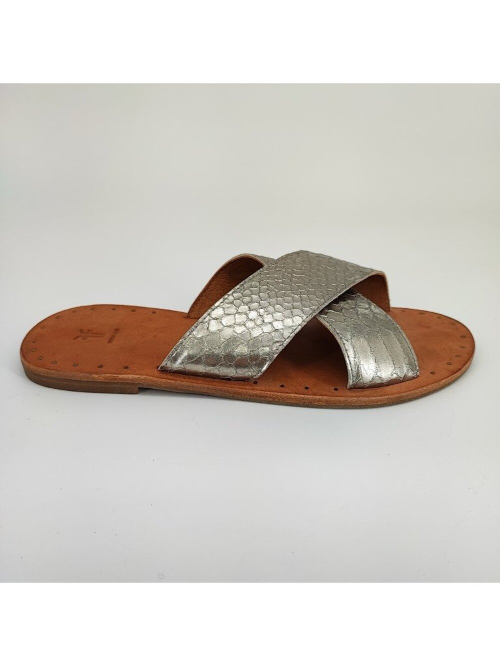 Frye Joni Women’s 7.5 M US Sandals Mule Leather Silver Flat 3479137-SLV